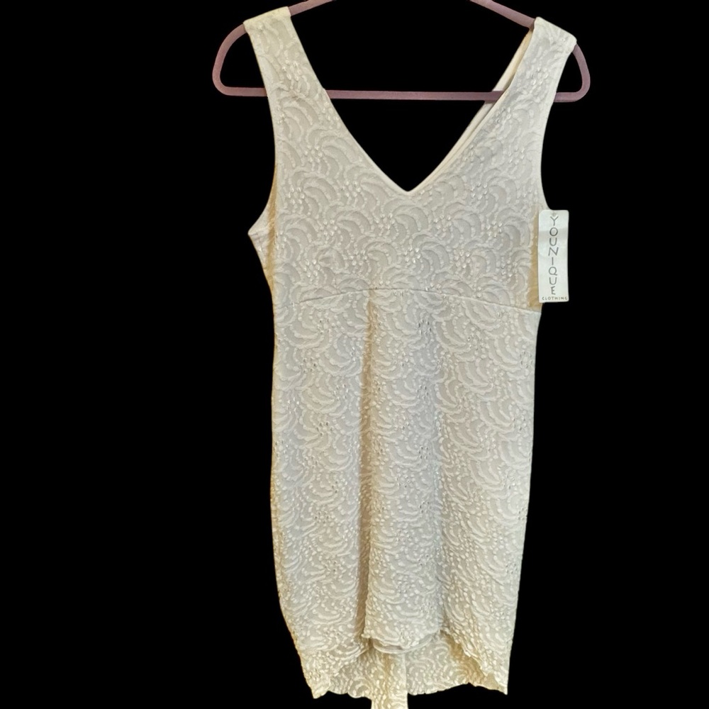 Younique Clothing Sleeveless Off White Lace Dress Size L